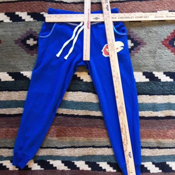 Recycled Karma University Electric Blue Jayhawks Pocketed Fleece Sweatpants XS - Picture 12 of 15